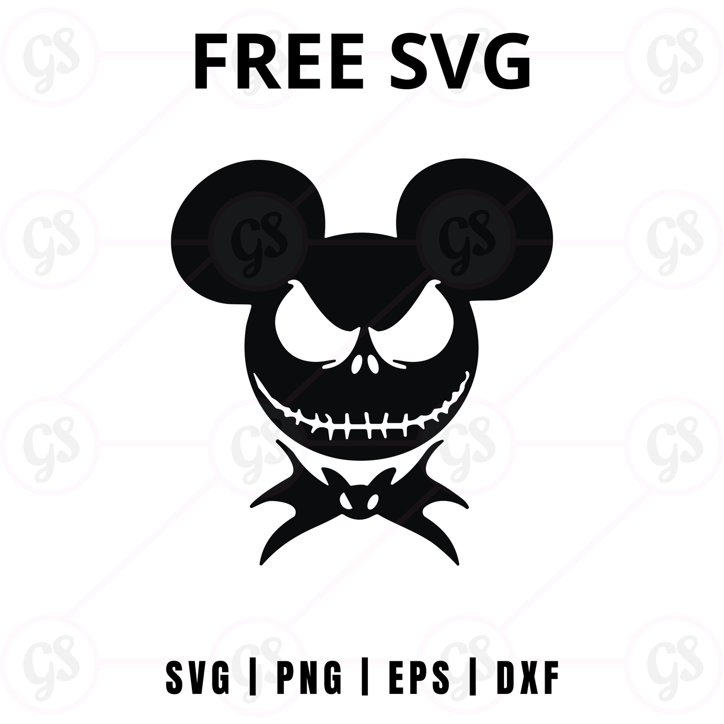 Halloween Skull Mouse SVG Free | Creepy Grinning Mickey Design for Cricut & Silhouette