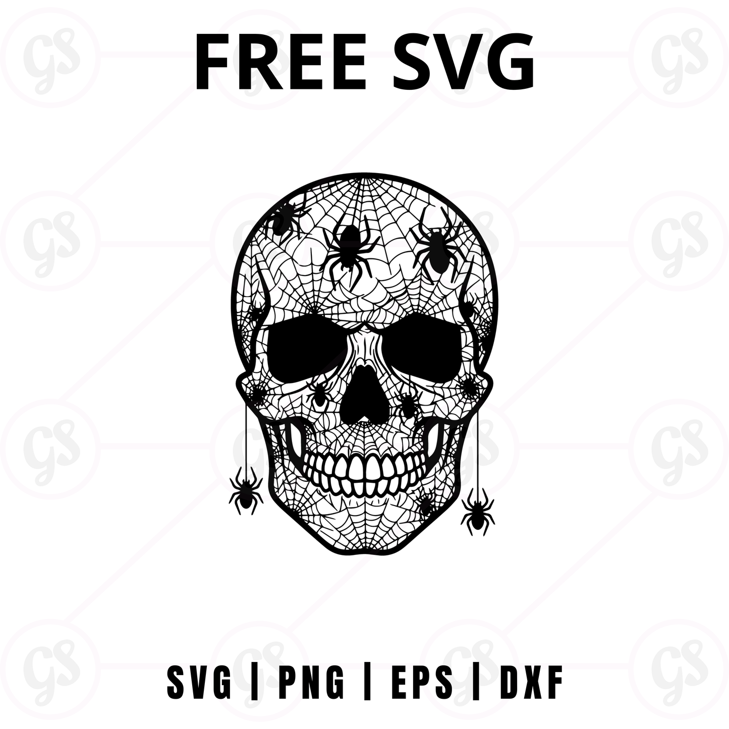 Spooky Skull SVG Free | Spider Web Skull Design for Cricut & Silhouette