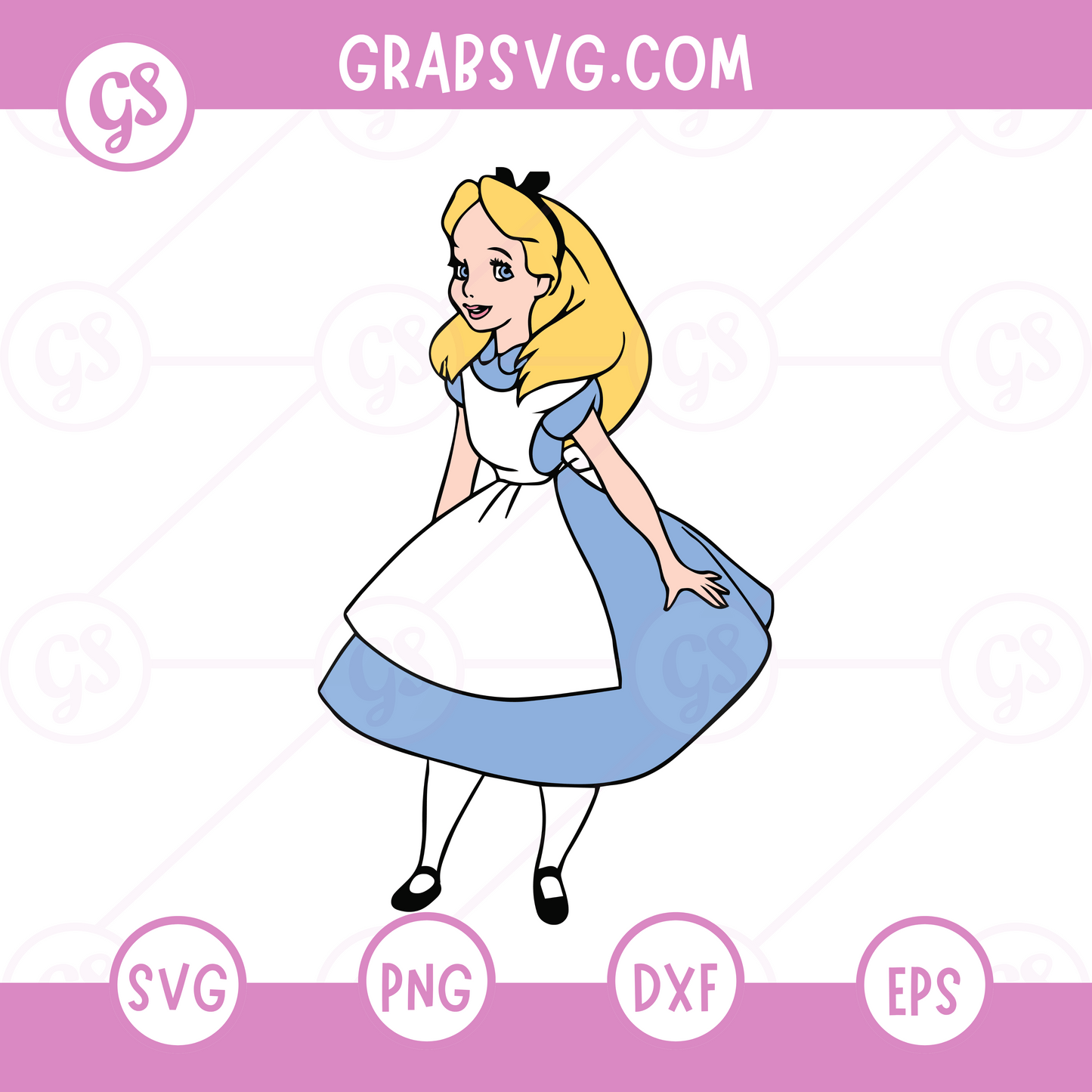 Alice Standing SVG Free | Curious Wonderland Girl Cut File for Cricut & Silhouette