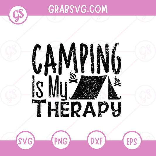 Camping is my therapy Free SVG Files & PNG