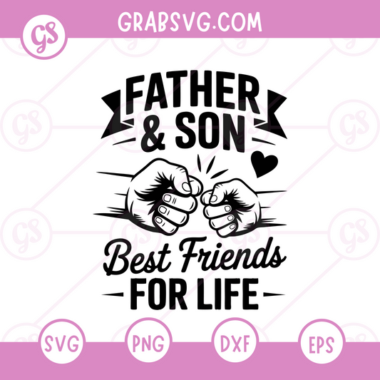 Father and Son SVG Free | Best Friends for Life Fist Bump for Cricut & Silhouette