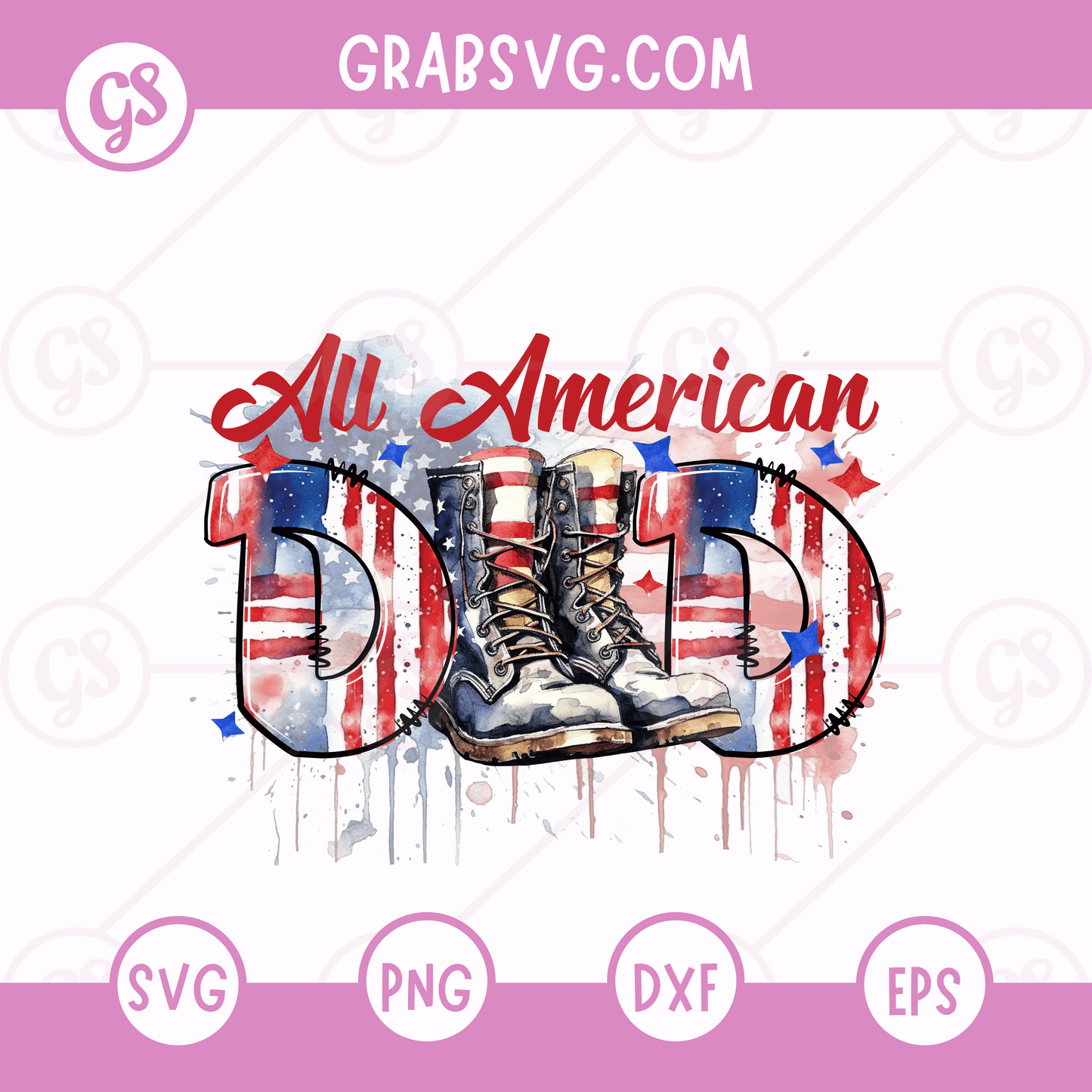 All American Dad SVG Free | Patriotic USA Boots Design for Cricut & Silhouette