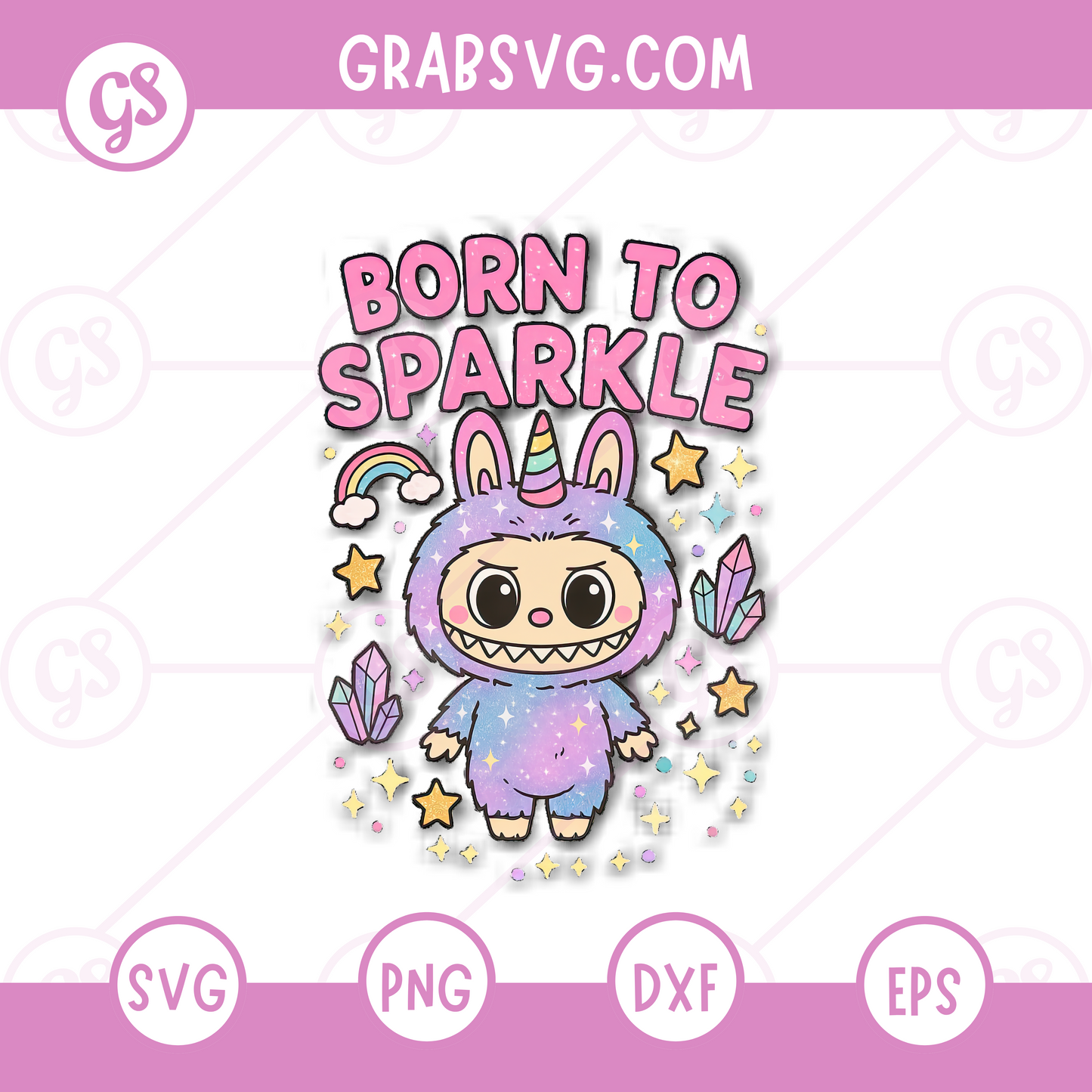 Born to Sparkle SVG Free | Magical Rainbow Bunny Character for Cricut & Silhouette