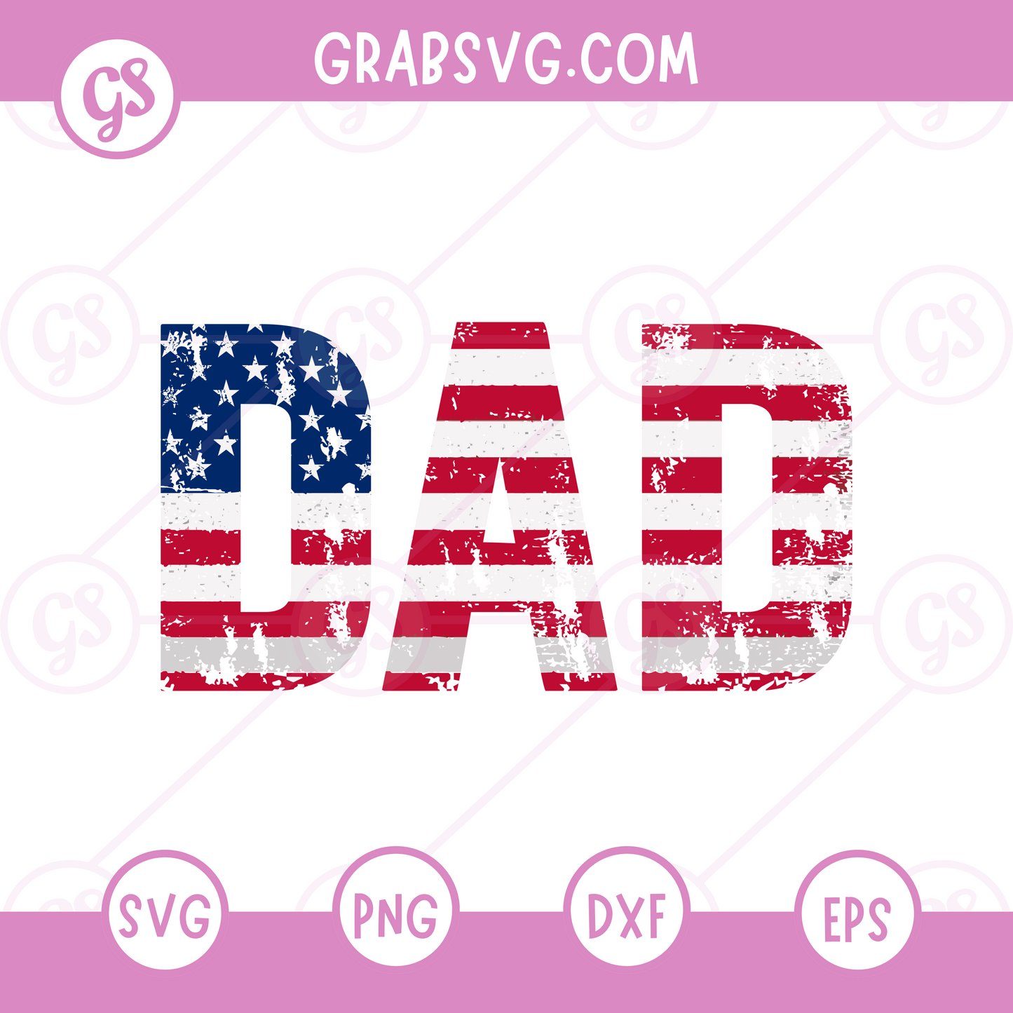 American Flag Dad SVG Free | Patriotic Stars and Stripes Design for Cricut & Silhouette