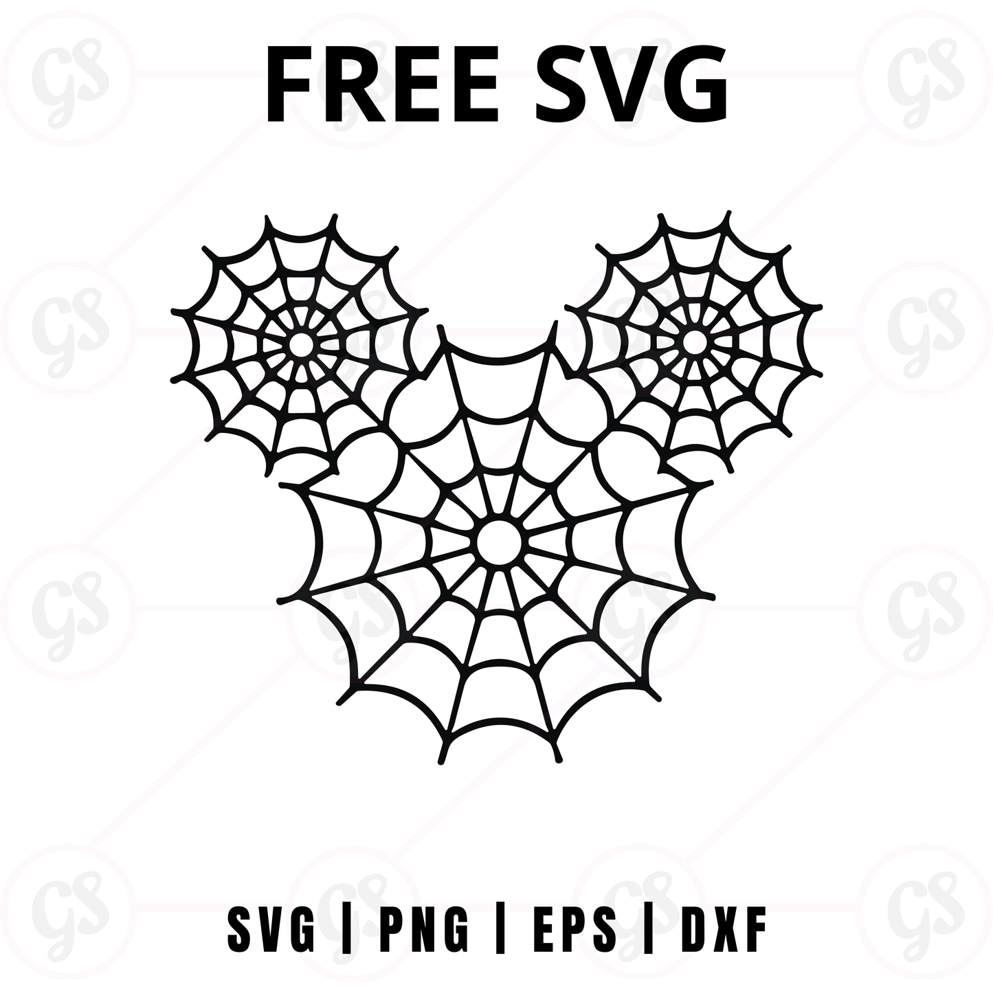 Halloween Heart Web SVG Free | Heart Shaped Cobweb Mouse Design for Cricut & Silhouette