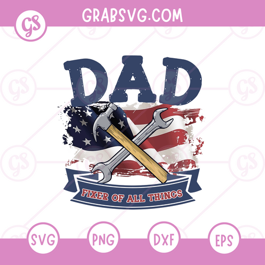 Fixer of All Things Dad SVG Free | Wrench and Hammer Toolbox Design for Cricut & Silhouette
