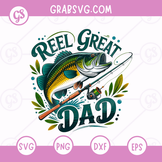 Reel Great Dad SVG Free | Fishing Theme Father’s Day Design for Cricut & Silhouette
