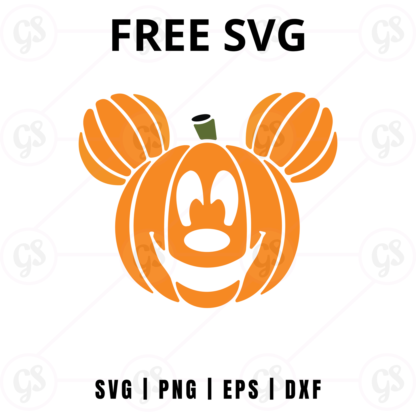 Halloween Pumpkin Ears SVG Free | Bright Smiling Mouse Design for Cricut & Silhouette