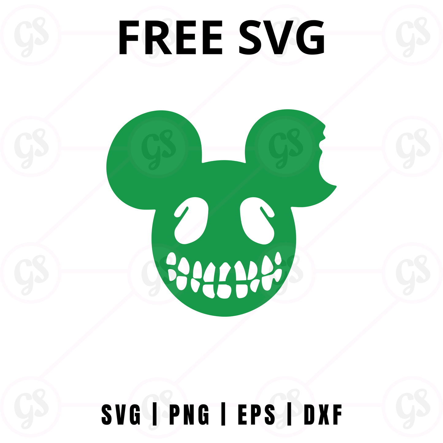 Halloween Green Mouse SVG Free | Creepy Green Face Design for Cricut & Silhouette