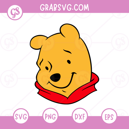 Winnie the Pooh SVG Free | Smiling Pooh Head Instant Download SVG for Cricut Machines