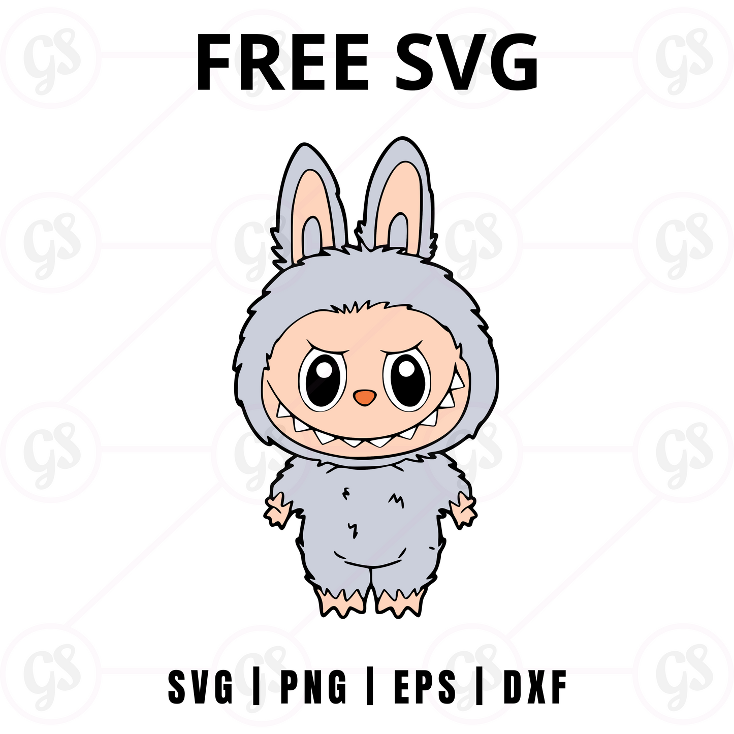 Grey Bunny Outfit SVG Free | Cute Hoodie Character Design for Cricut & Silhouette