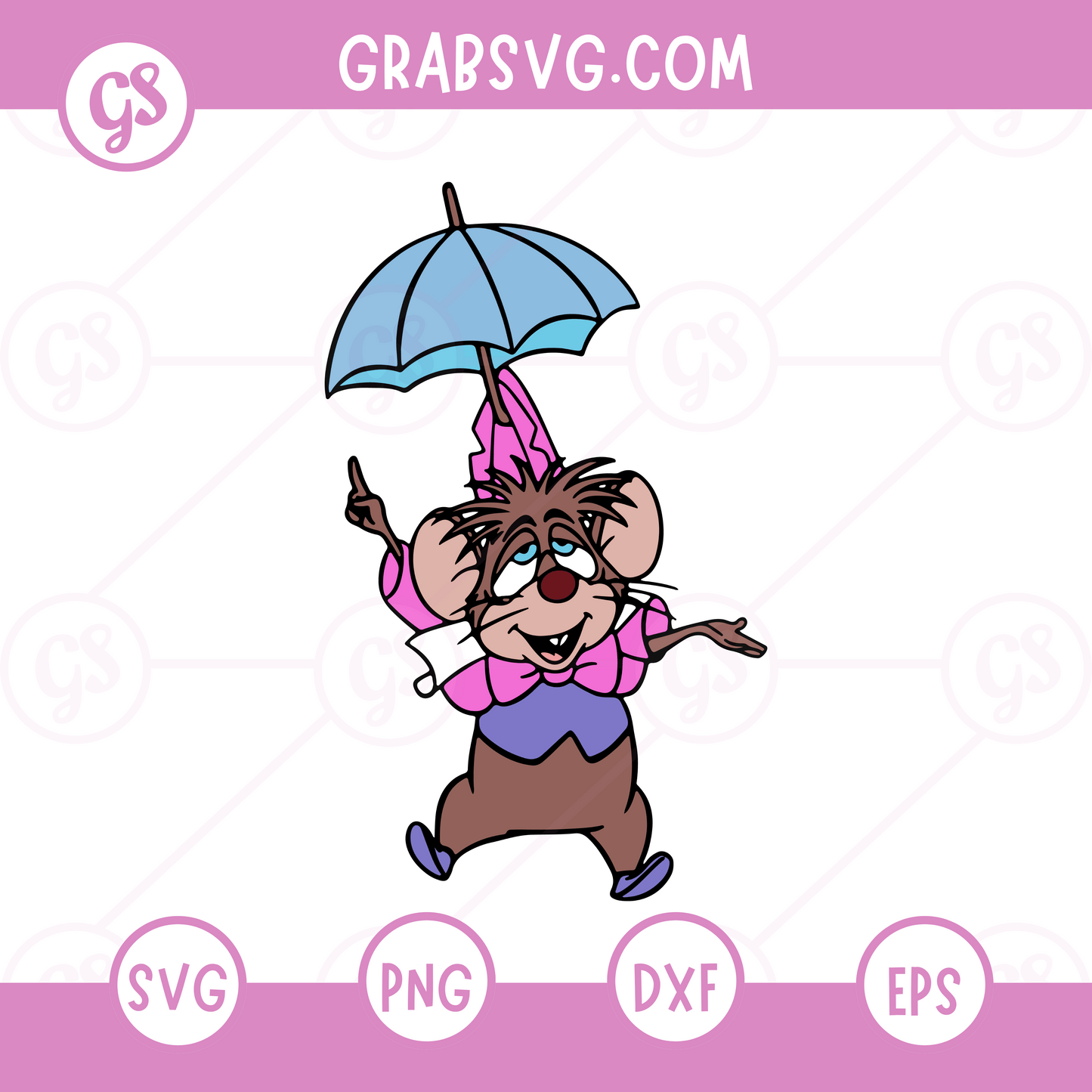 Mad Hatter Mouse SVG Free | Umbrella & Teacup Wonderland Cut File for Cricut & Silhouette