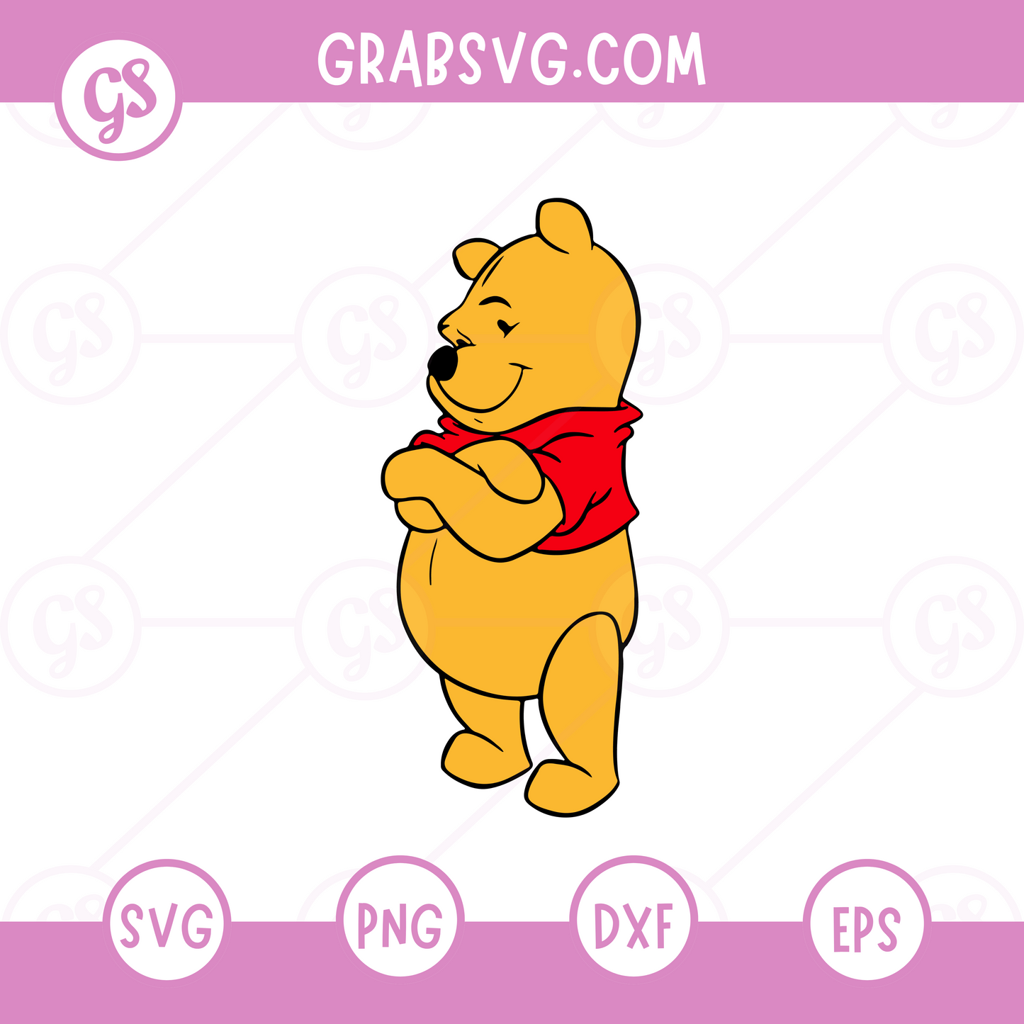 Winnie the Pooh SVG Free | Standing Pooh Bear with Hands Behind Back SVG Cut File