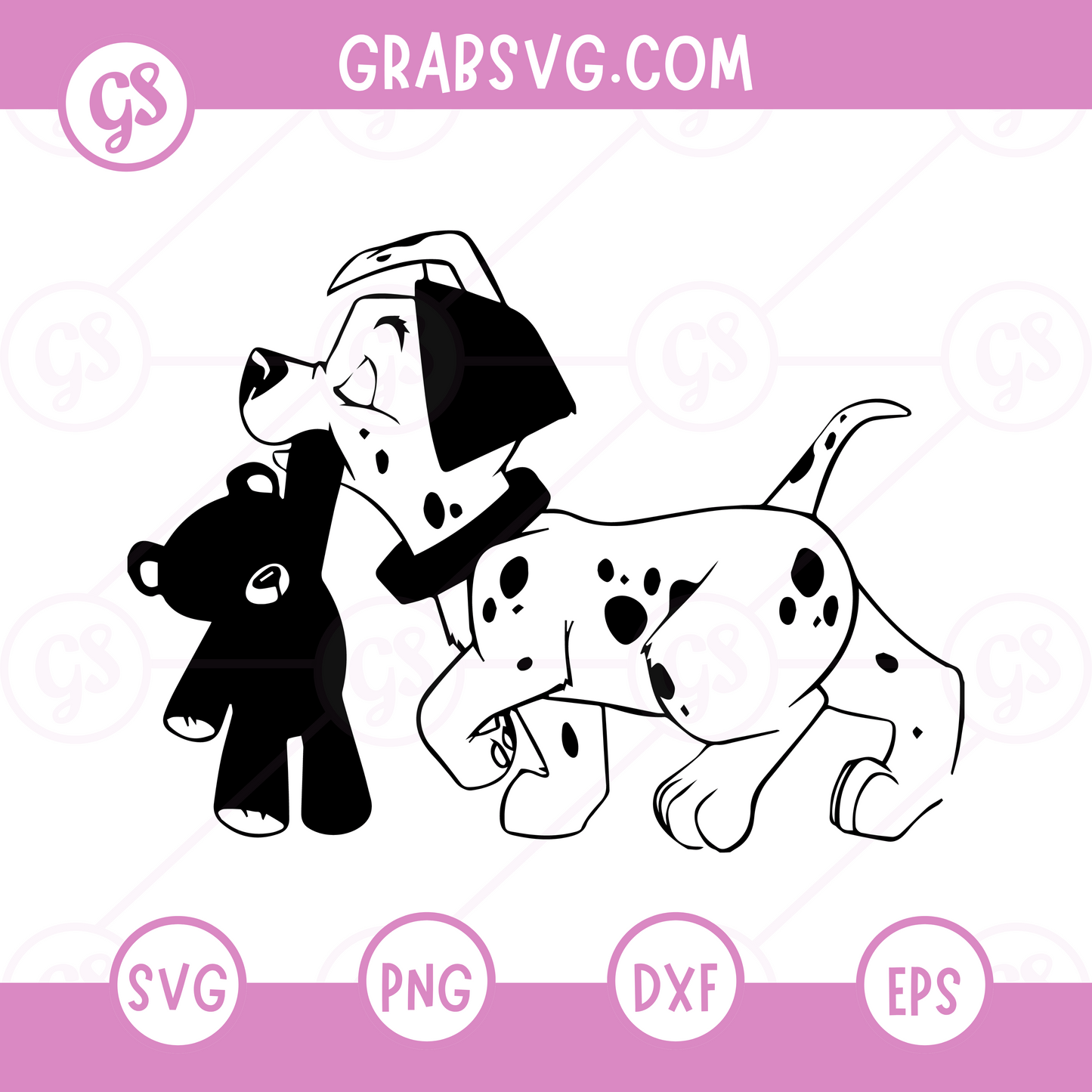 101 Dalmatians SVG Free | Puppy Hugging Teddy Bear Clipart for Cricut & Silhouette