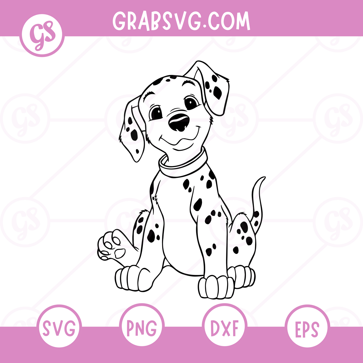 101 Dalmatians SVG Free | Happy Sitting Puppy Smiling for Cricut & Silhouette