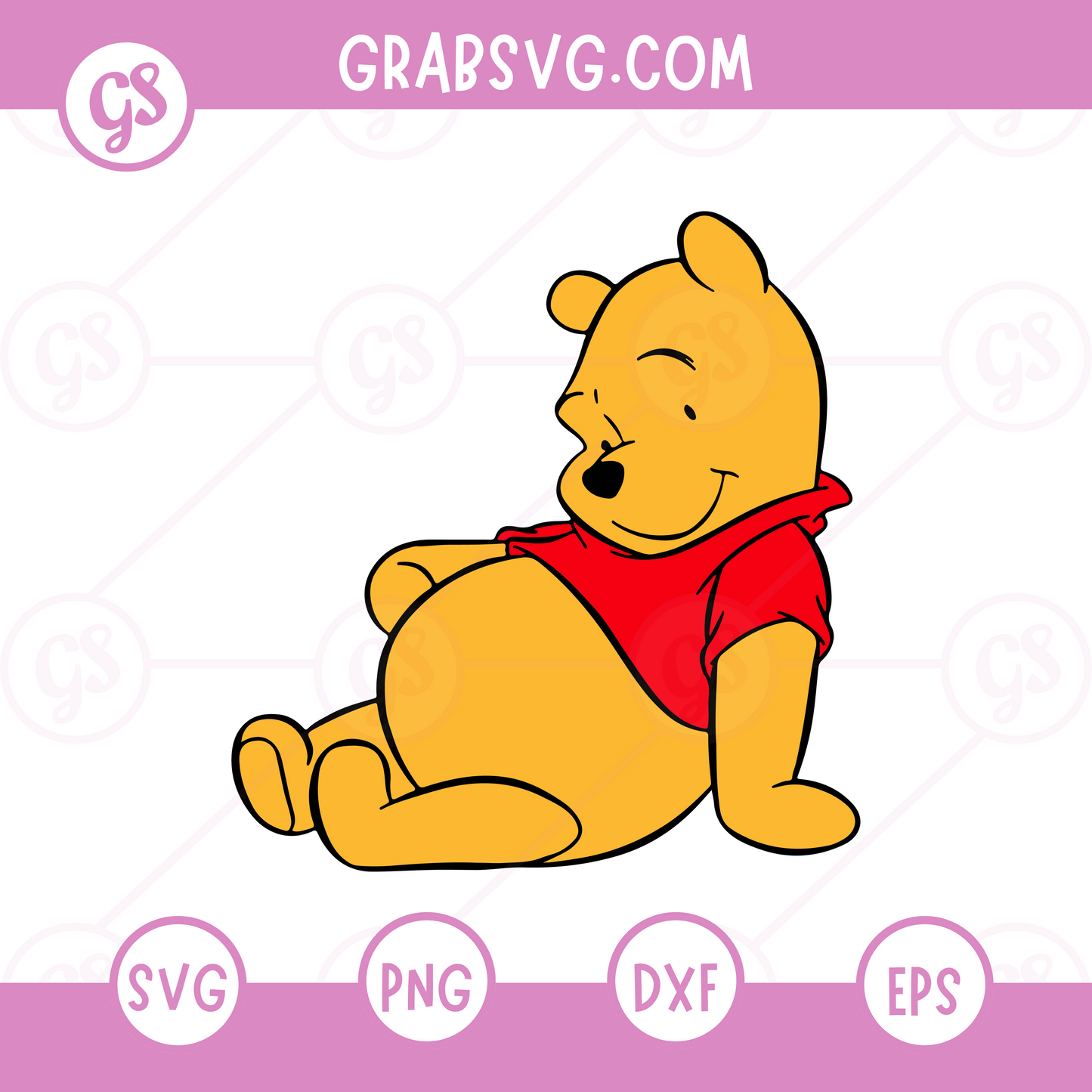 Winnie the Pooh SVG Free | Reclining Pooh Bear SVG for T-Shirt Printing