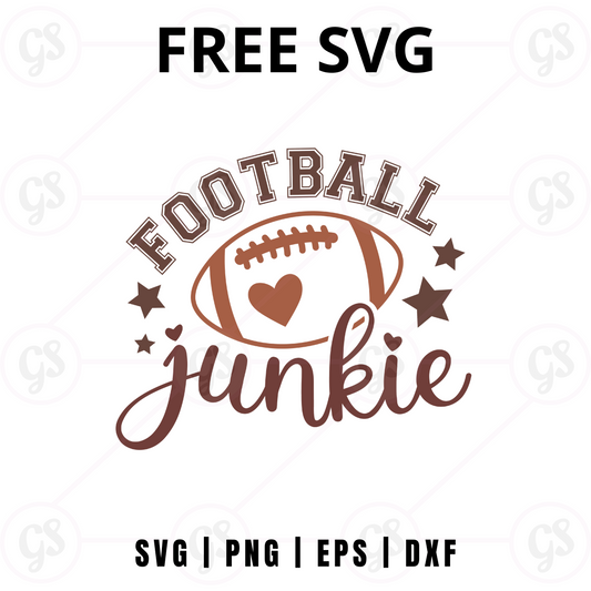 Football Junkie SVG Free | Cute Sports Fan Heart Ball Design for Cricut & Silhouette