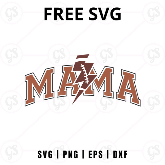 Football Mama Lightning SVG Free | Bold Sports Mom Cut File for Cricut & Silhouette