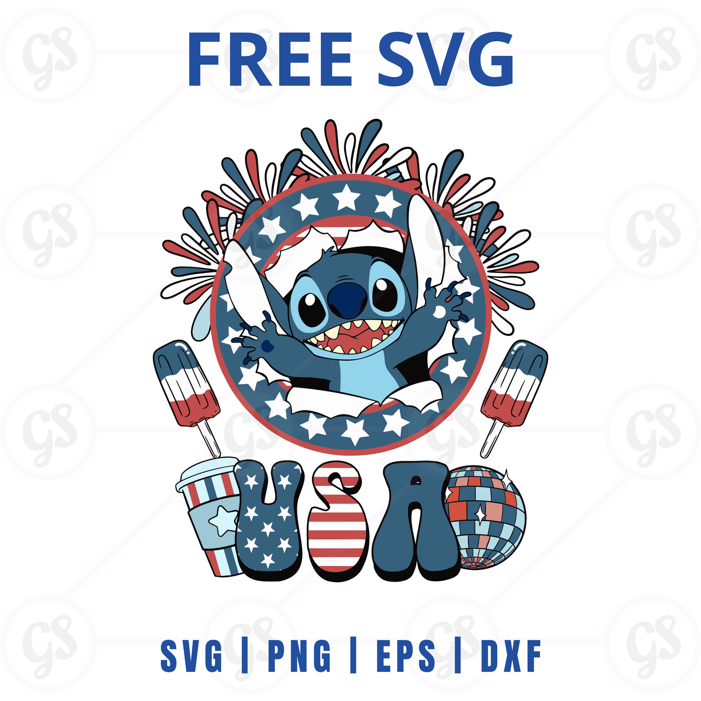 Stitch Wreath SVG Free | Patriotic Wreath Design for Cricut & Silhouette