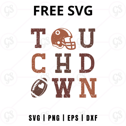 Touchdown Football SVG Free | Sports Helmet Cut File for Cricut & Silhouette