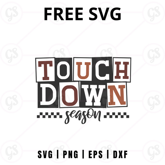 Touchdown Season SVG Free | Football Game Day Cut File for Cricut & Silhouette