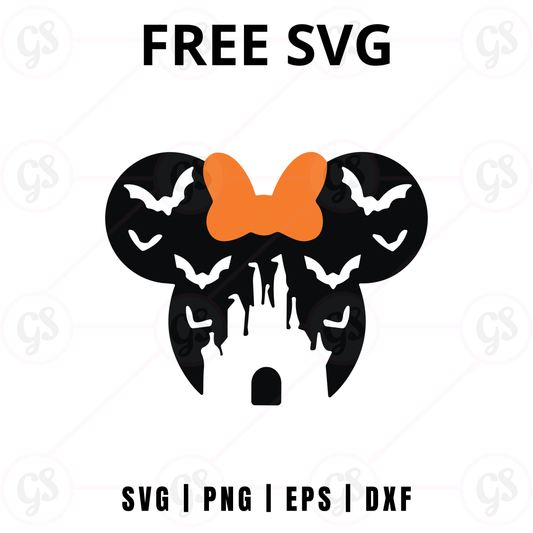 Halloween Dripping Bat Mouse SVG Free | Creepy Bat Bow Mouse Design for Cricut & Silhouette