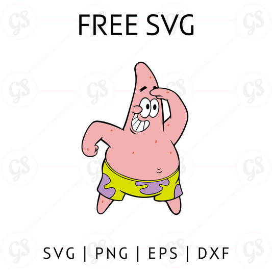 Dancing Patrick SVG Free | Funny Sponge Cartoon Cut File for Cricut & Silhouette