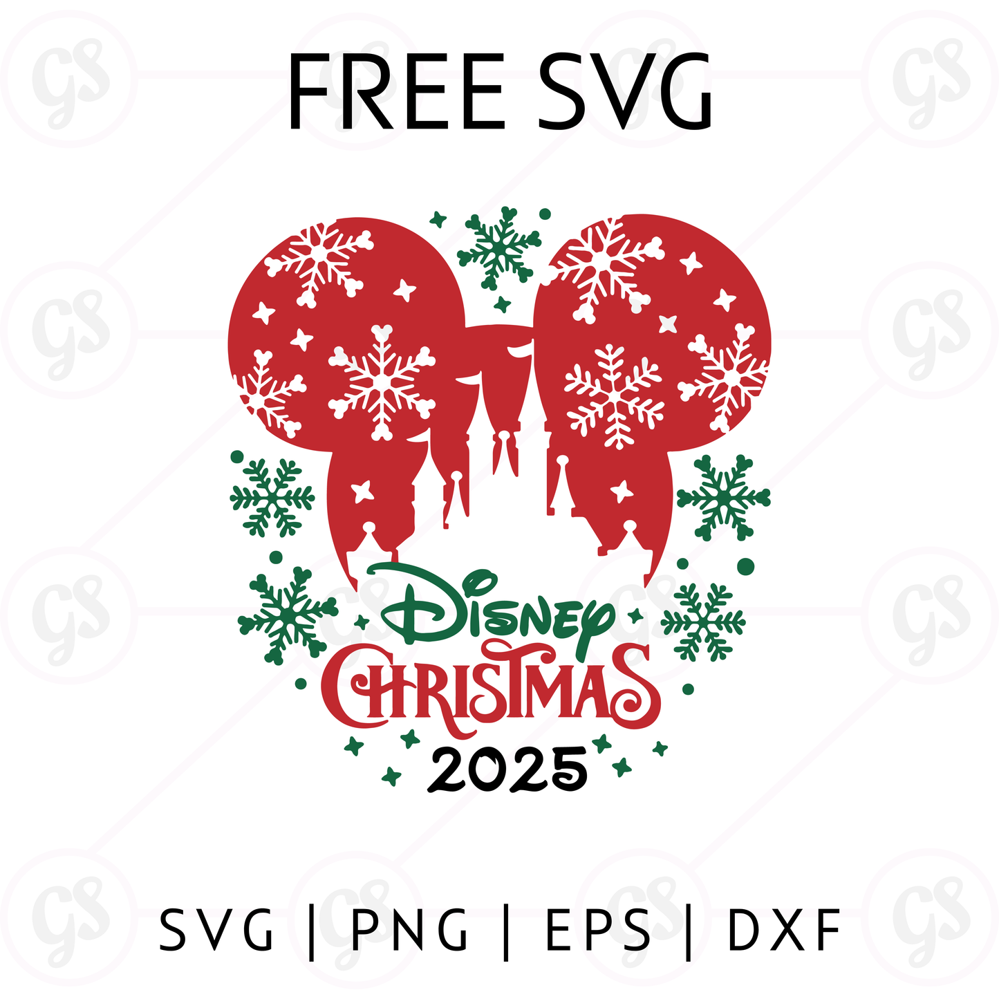 Disney Christmas 2025 SVG Free | Castle Snowflake Holiday Cut File for Cricut & Silhouette