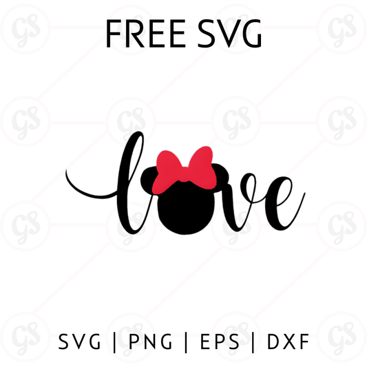 Minnie Love SVG Free | Script Valentine Design for Cricut & Silhouette