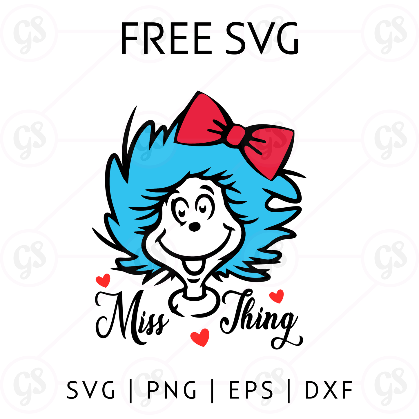 Miss Thing SVG Free | Cute Dr. Seuss Inspired Girl Cut File for Cricut & Silhouette