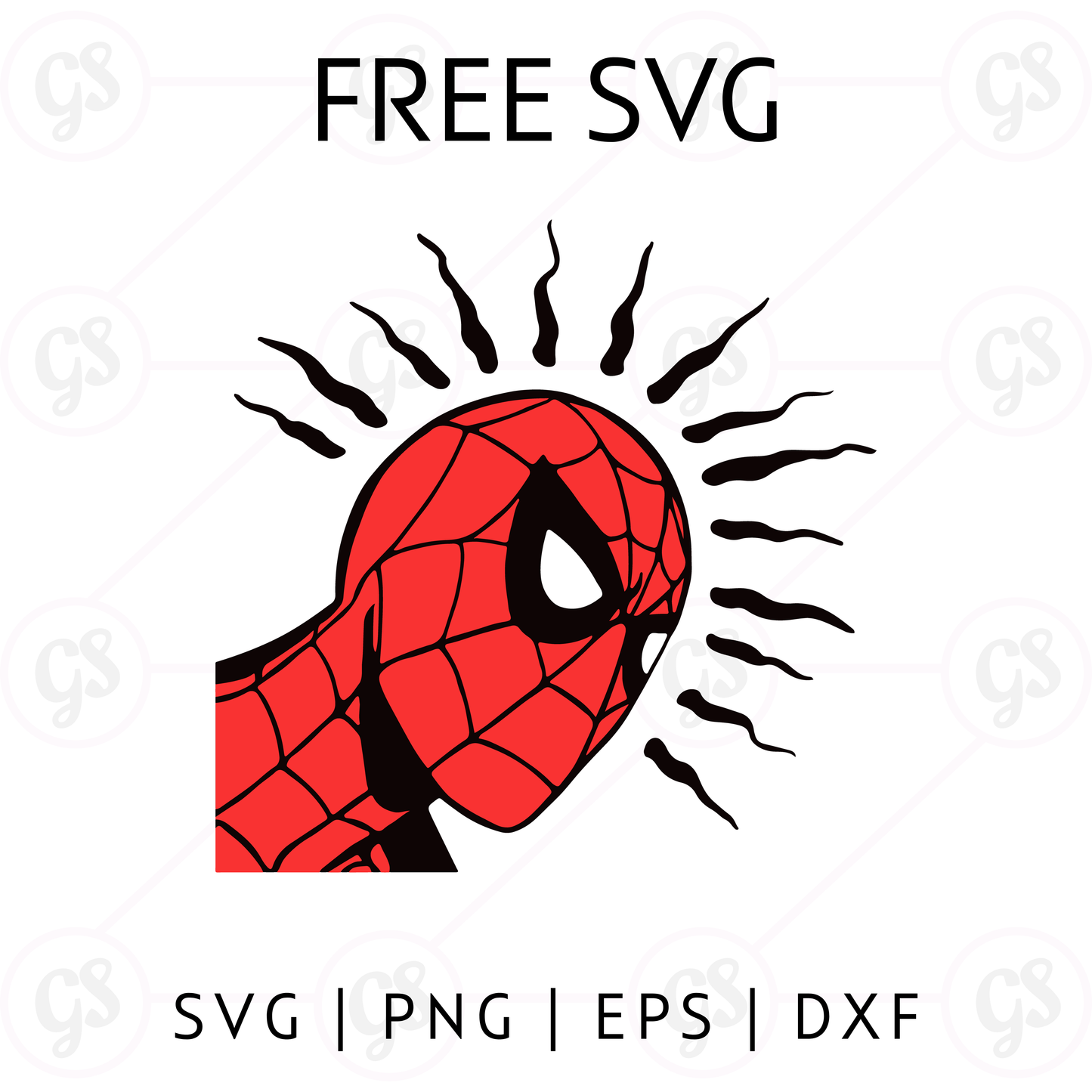 Spiderman Head SVG Free | Comic Style Mask Close-Up for Cricut & Silhouette