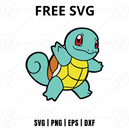 Squirtle SVG Free | Cute Pokemon Water Character Cut File for Cricut & Silhouette
