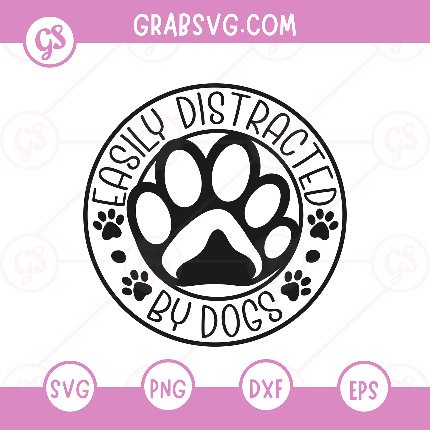 Easily distracted by dogs Free SVG Files & PNG