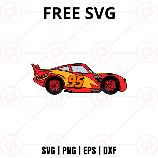 Cars SVG Free | Red Race Car Side View Cut File for Cricut & Silhouette