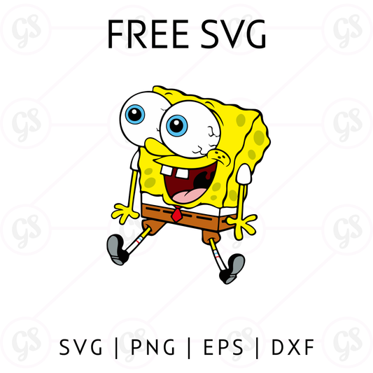 Crazy Eyes SpongeBob SVG Free | Funny Cartoon Cut File for Cricut & Silhouette