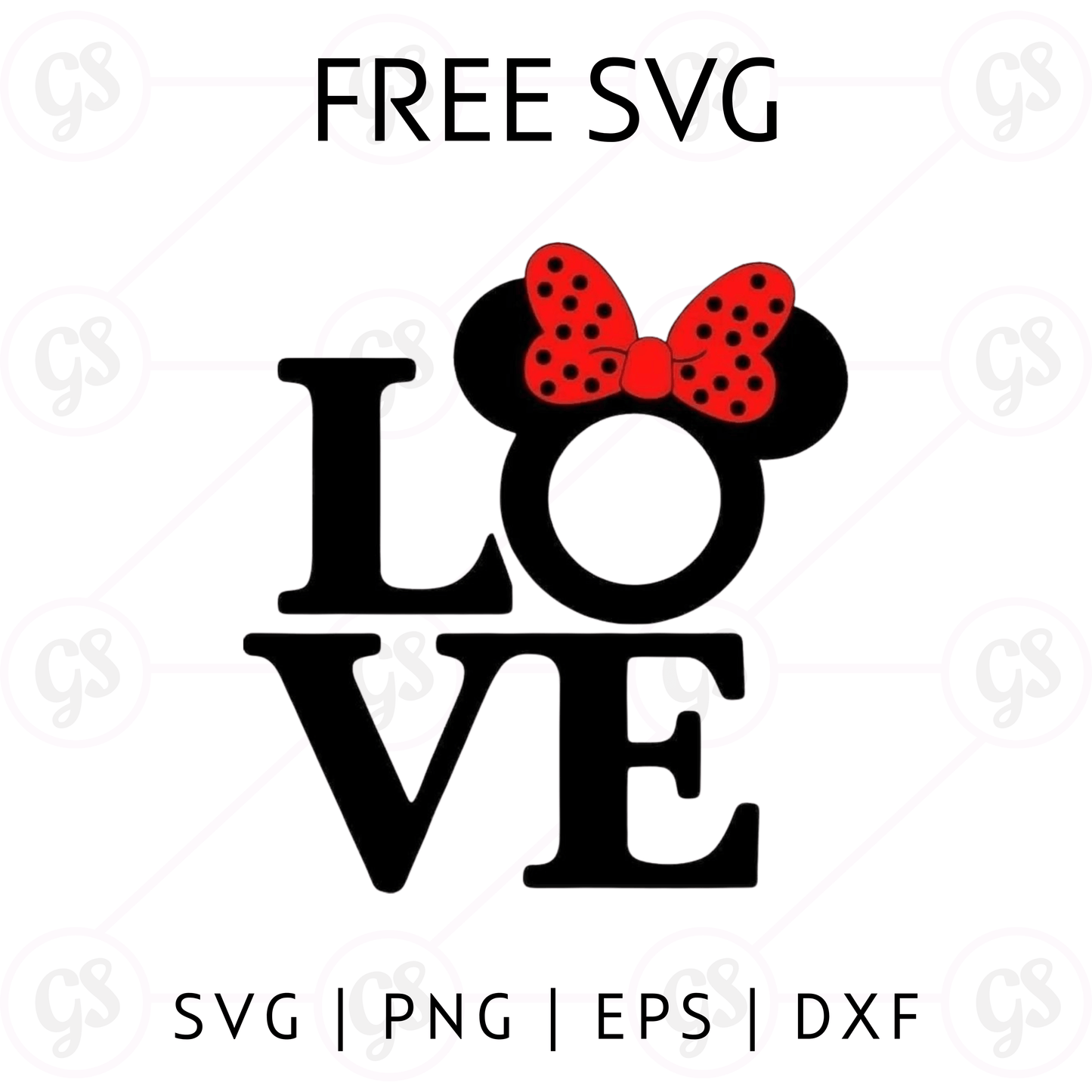 LOVE Minnie SVG Free | Valentine Word Art Cut File for Cricut & Silhouette