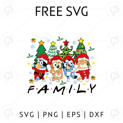 Paw Patrol Christmas SVG Free | Christmas Family Illustration for Cricut & Silhouette