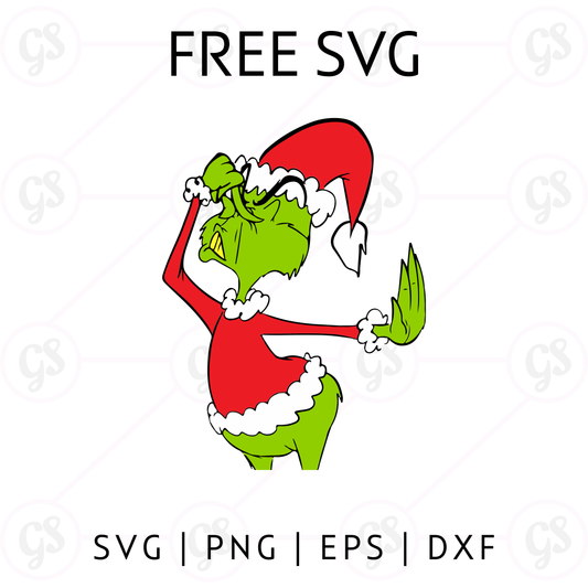 Grinch SVG Free | Grinch Dancing Christmas Pose for Cricut & Silhouette