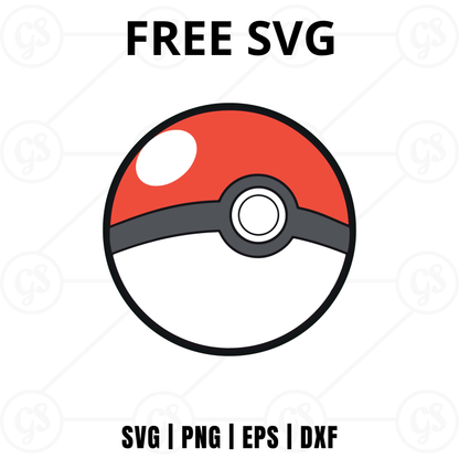 Pokeball SVG Free | Pokemon Gaming Symbol Cut File for Cricut & Silhouette