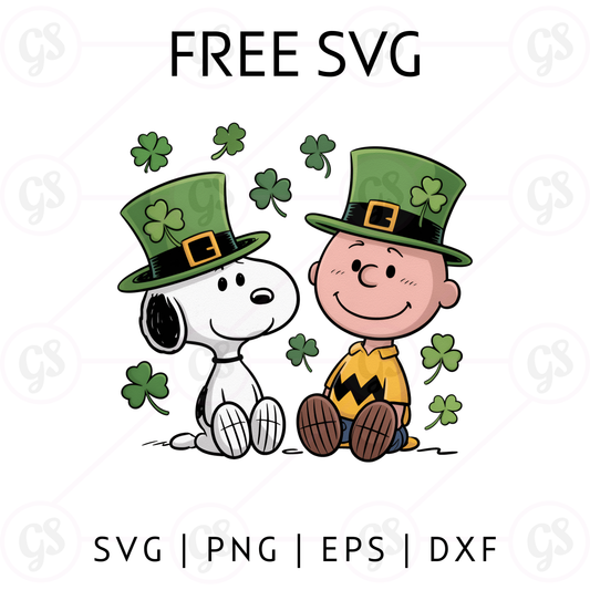 Snoopy and Charlie Brown SVG Free | Cute St Patrick’s Day Friends Design for Cricut & Silhouette