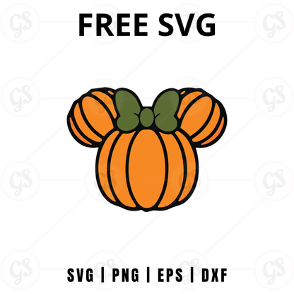 Halloween Pumpkin Stem Mouse SVG Free | Fall Harvest Pumpkin Design for Cricut & Silhouette