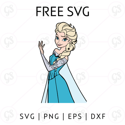 Elsa SVG Free | Frozen Queen Character Cut File for Cricut & Silhouette