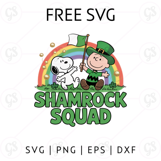 Shamrock Squad SVG Free | Snoopy St Patrick’s Day Rainbow Design for Cricut & Silhouette