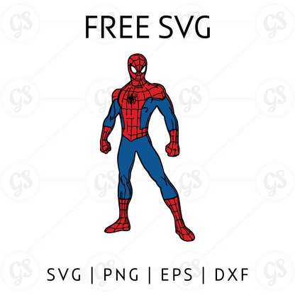 Spiderman Standing SVG Free | Classic Superhero Pose Cut File for Cricut & Silhouette