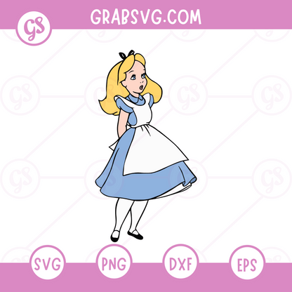 Alice Walking SVG Free | Wonderland Girl Motion Clipart for Cricut & Silhouette