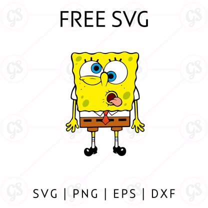 Confused SpongeBob SVG Free | Funny Cartoon Cut File for Cricut & Silhouette