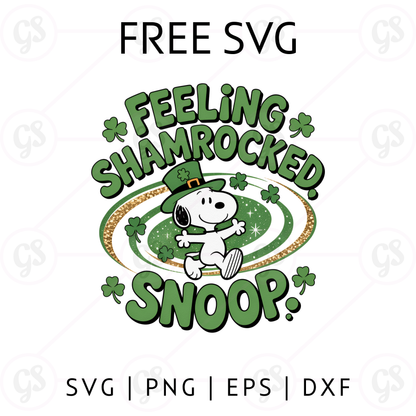 Feeling Shamrocked SVG Free | Funny Snoopy St Patrick’s Day Quote for Cricut & Silhouette