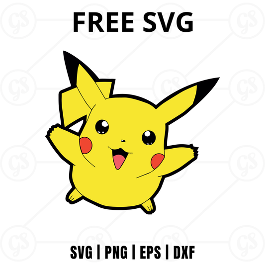 Pikachu SVG Free | Cute Pokemon Character Cut File for Cricut & Silhouette