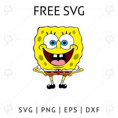 Smiling SpongeBob SVG Free | Cute Cartoon Cut File for Cricut & Silhouette