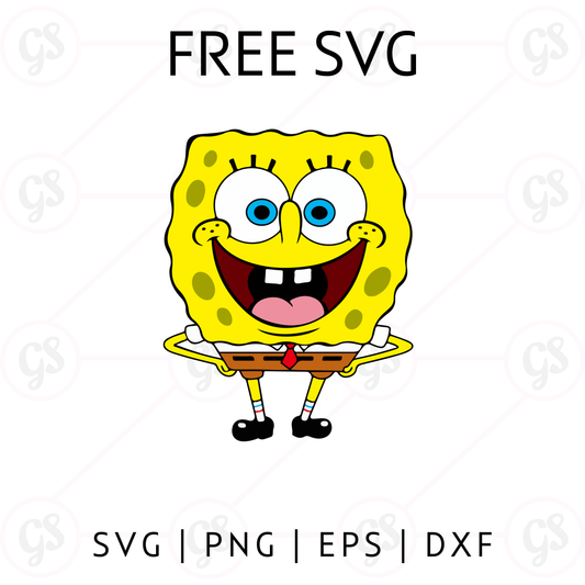 Smiling SpongeBob SVG Free | Cute Cartoon Cut File for Cricut & Silhouette